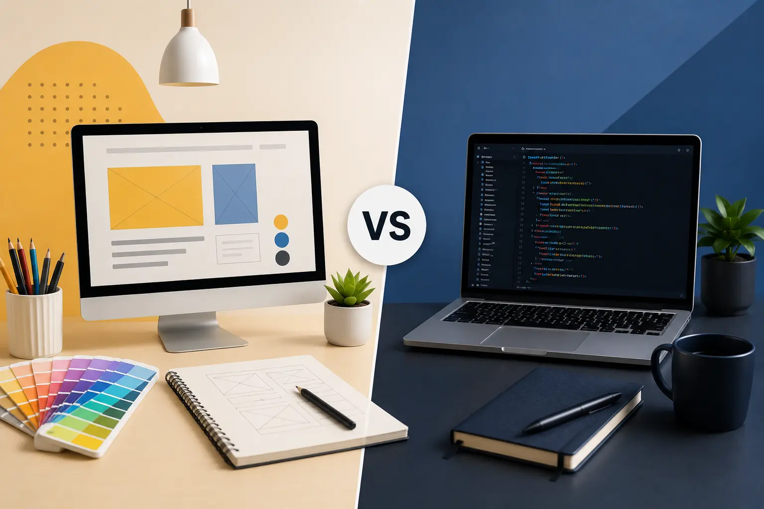 website design vs development comparison workspace setup for businesses in Hyderabad